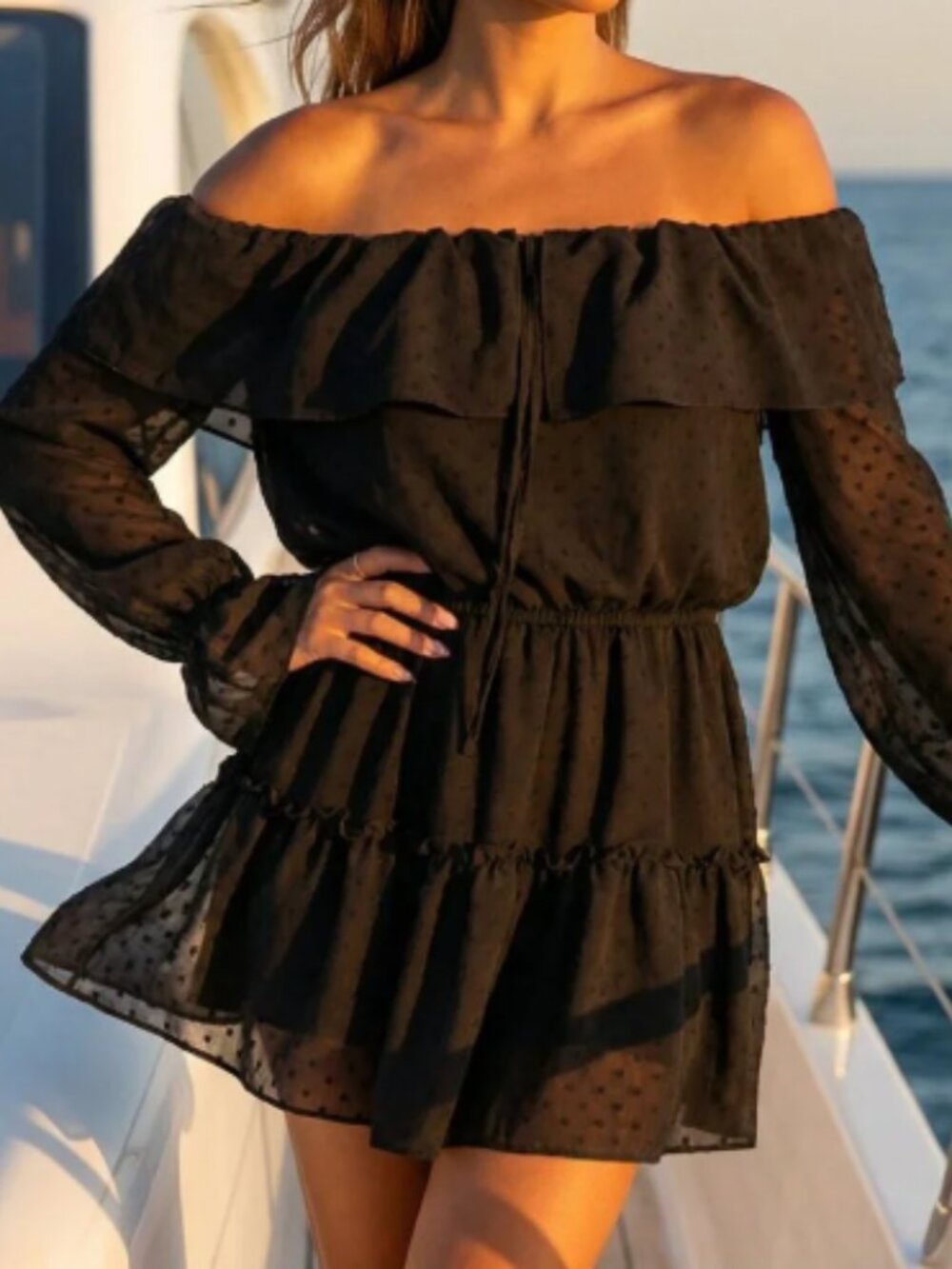 REVOLVE RUMORED Senorita Black Embroidered Hearts Mini Dress